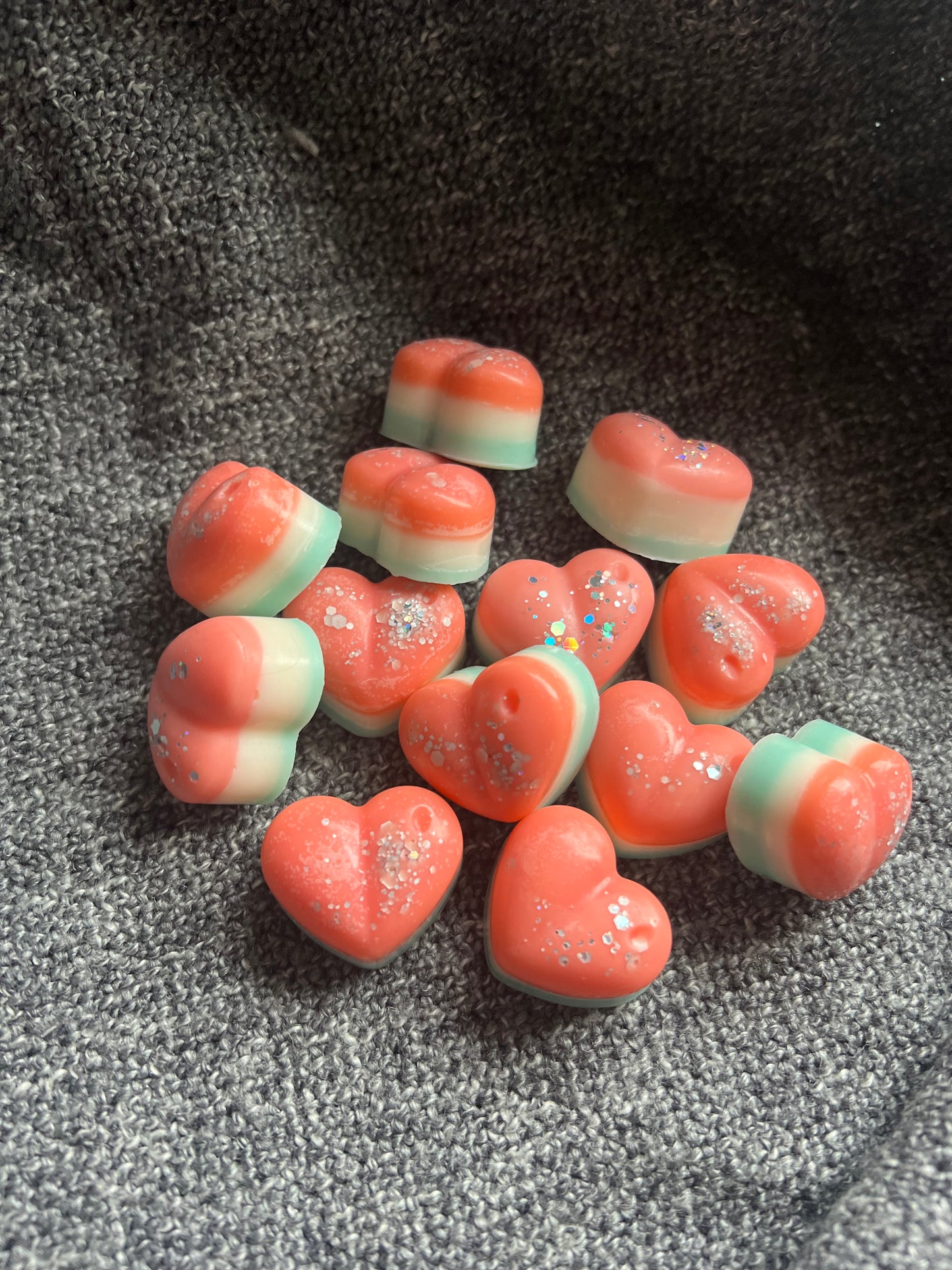 12 Medium Watermelon Hearts